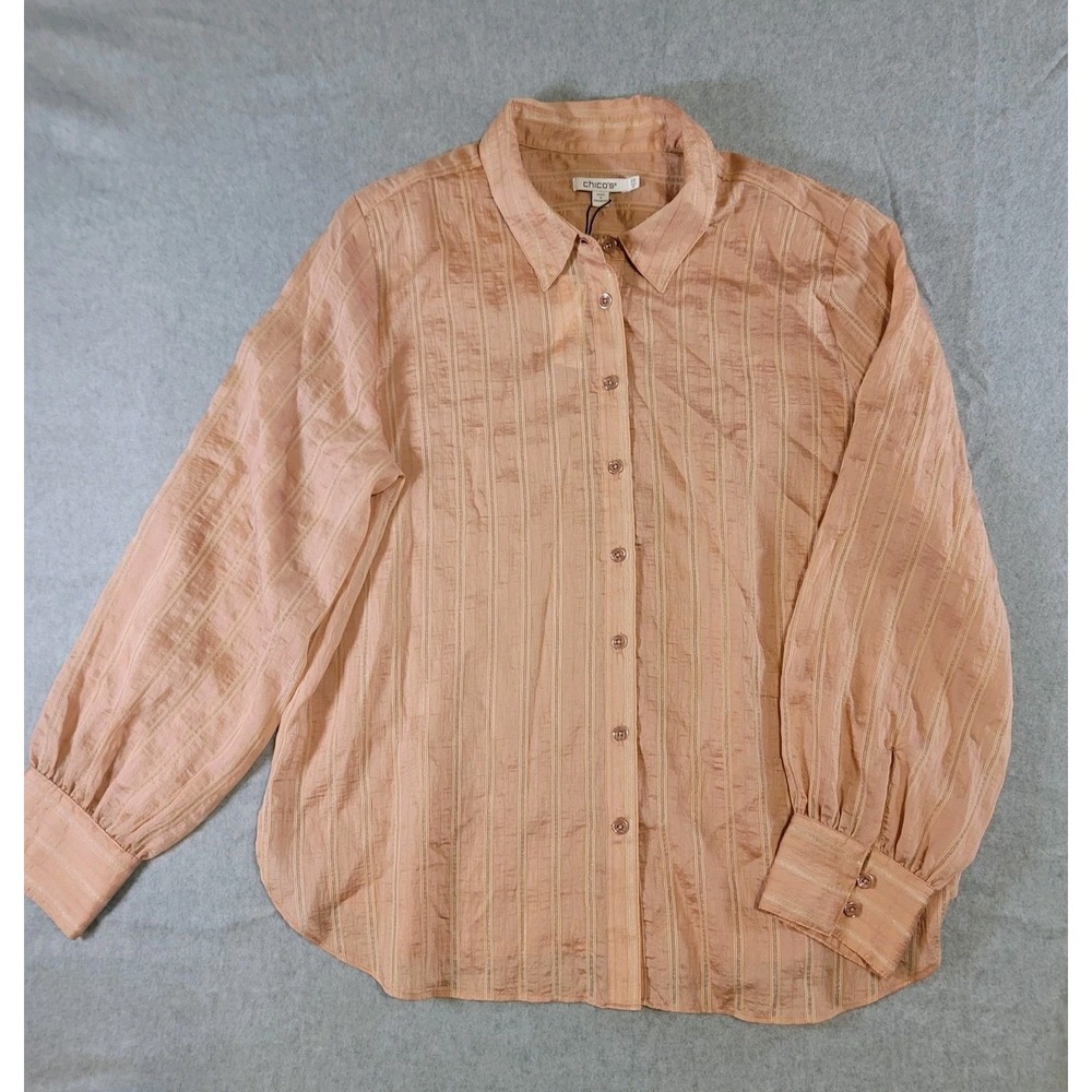 Chico's peach long-sleeve blouse
